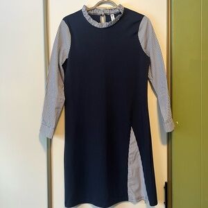 Navy and White Striped Preppy Dress